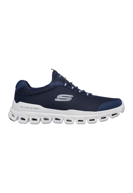 Мрежести спортни обувки Glide Step с лого - Тъмносин
