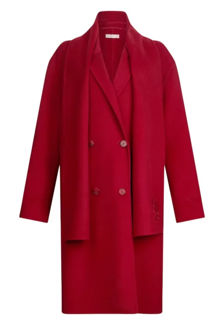 Палто с вълна с шал