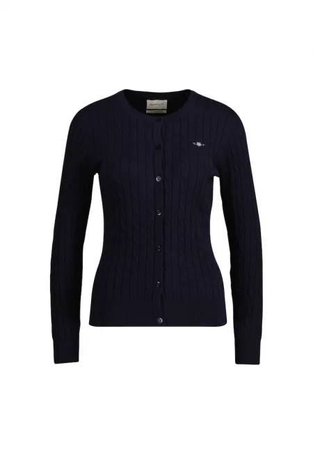 Плетена жилетка с копчета - Син