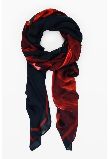 Плисиран флорален шал