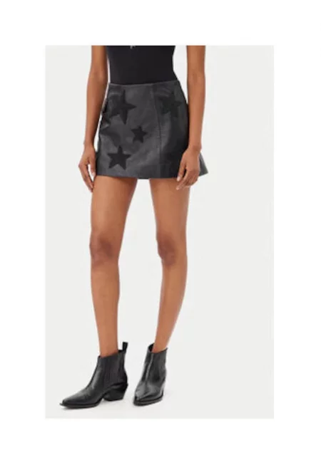 Пола  естествена кожа - черна