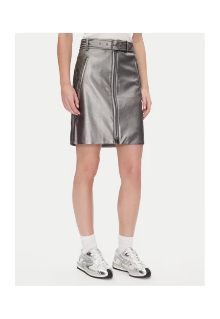 Пола от еко кожа - сребрист