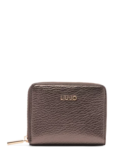 Портфейл с цип и лого - Бронз