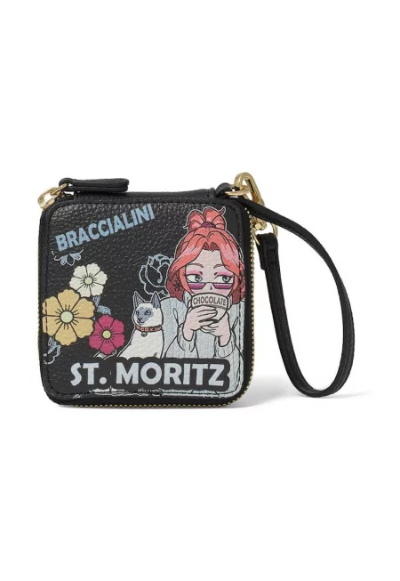 Портмоне 209851 от еко кожа с графика - Черен/Многоцветен