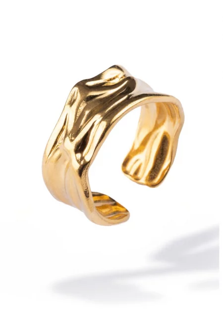 Пръстен от неръждаема стомана с покритие от 18K злато