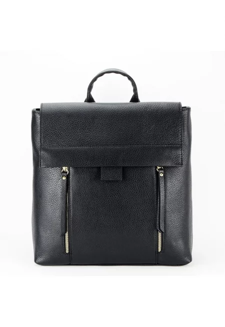 Раница от естествена кожа 8941 124 Черна 14186 - Черен