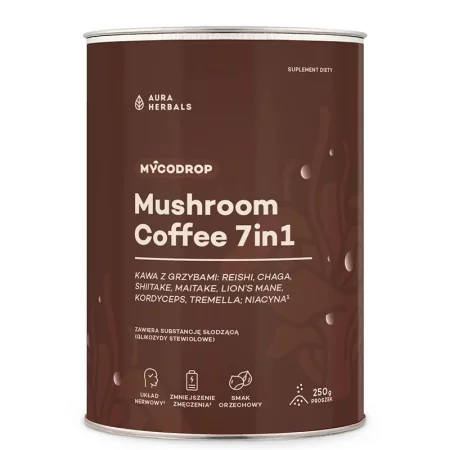 Разтворимо кафе с екстракти от гъби 7 в 1 – Енергия, концентрация и устойчивост на стрес, 250 g
