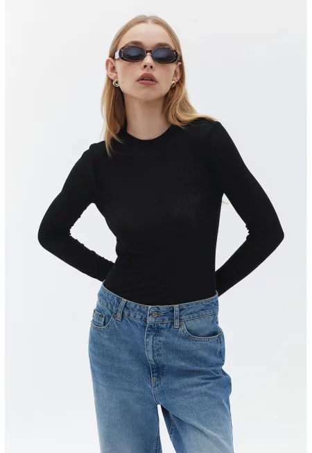 Рипсена блуза с модал