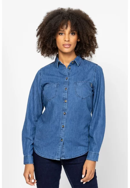 Риза Ronzi от деним с джобове