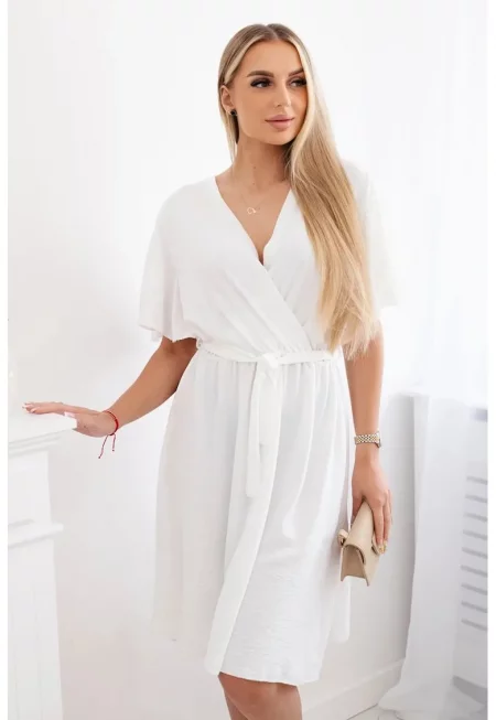 Рокля с колан на талията - Един размер