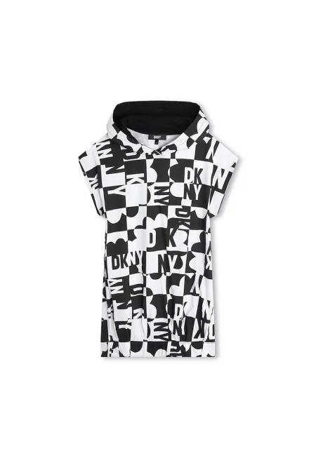 Рокля тип худи с принт