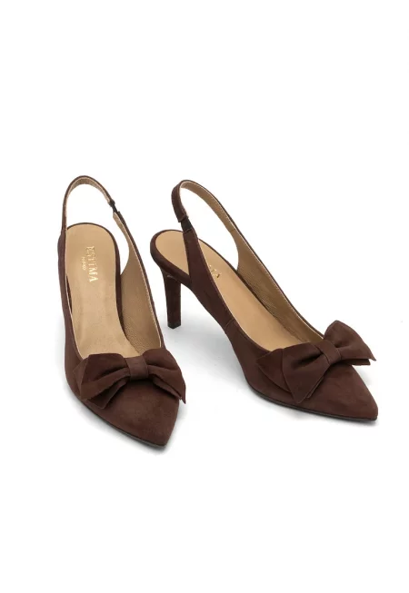 RYLKO - Кожени обувки Ofelia с отворена пета и декоративна панделка