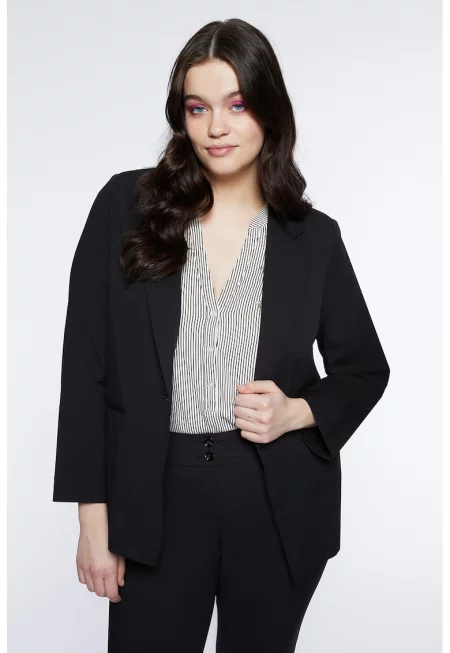 Сако с раздвоен ревер - Черен