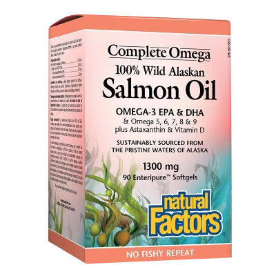 Salmon Oil 100% Wild Alaskan/ Дива сьомга (масло) от Аляска 1300 mg х 90 софтгел капсули