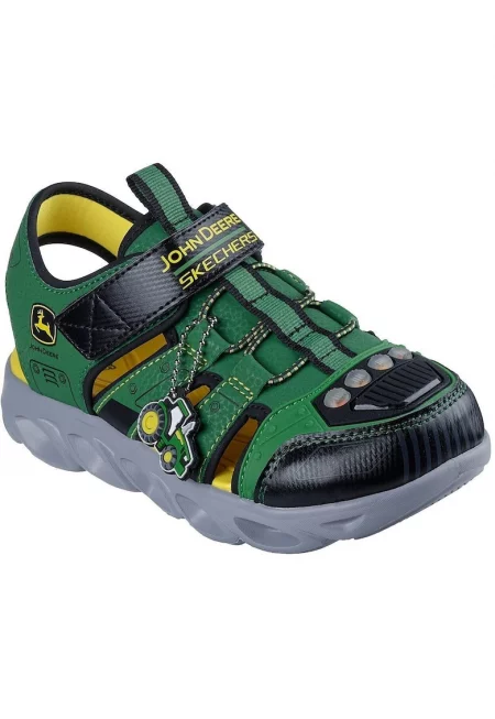 Сандали с принт с велкро и LED светлини - Зелен