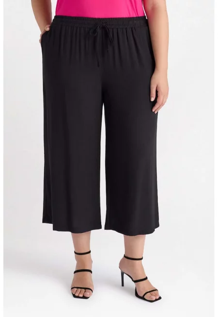 скъсен панталон с връзки - Черен