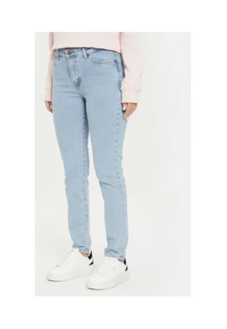 Slim Fit дънкови дънки със средна талия с джобове