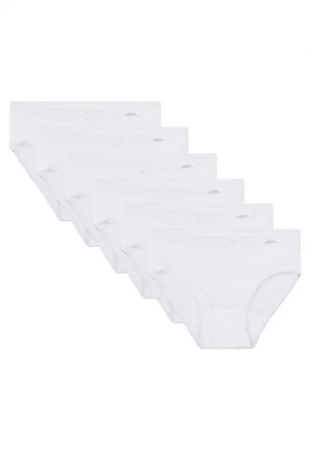 Слипове - 6 чифта - Бял