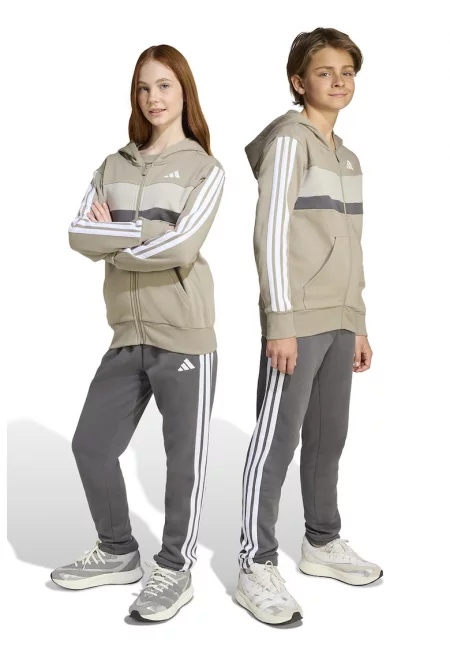 Спортен екип с памук с лого - Сиво-бежов/Tъмносив