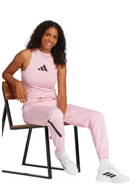 Спортен панталон Z.N.E. с джобове с цип - Черен/Пастелнорозов