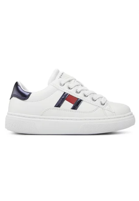 Спортни обувки  за момичета - flag low cut lace-up sneaker - T3A9-32966-1355A473 - Бял - Бял