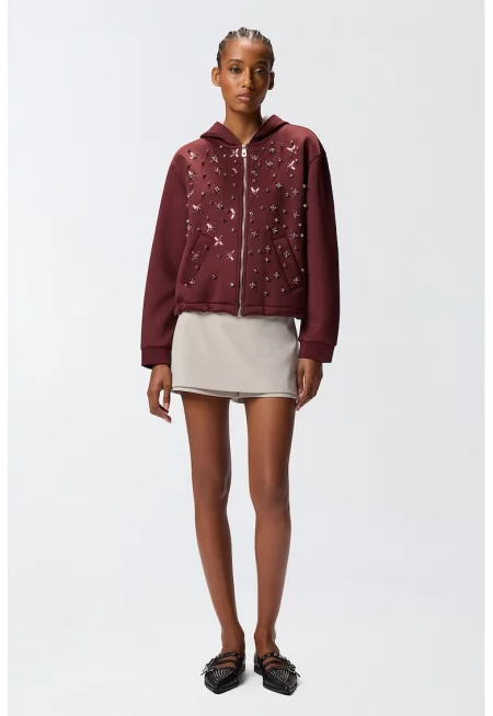 Стандартно худи с декоративни камъни