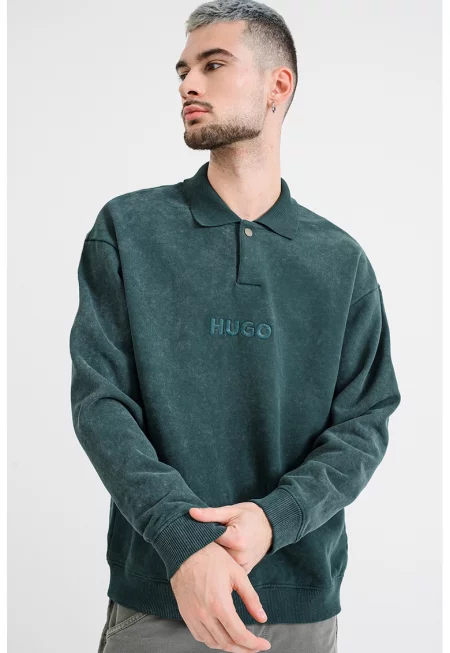 Суитшърт Delwy с яка и бродирано лого