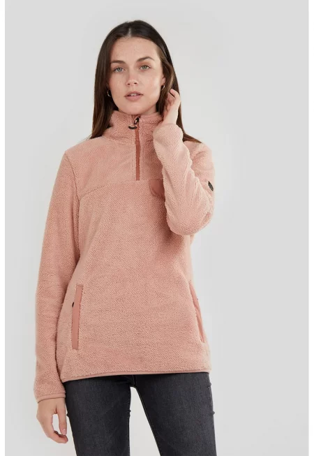 Суитшърт Vinona Fuzzy с къс цип - Персийски портокал