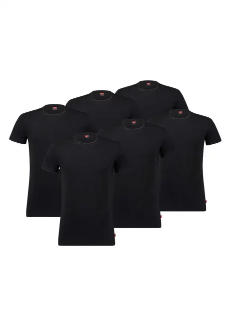 Тениска 167925 с овално деколте - 6 броя - Черен