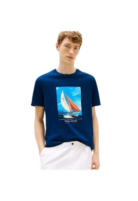 Тениска  HILFIGER COLOR PHOTOPRINT TEE-MW0MW38615-DAF