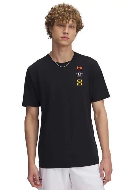 Тениска с памук с овално деколте и лого