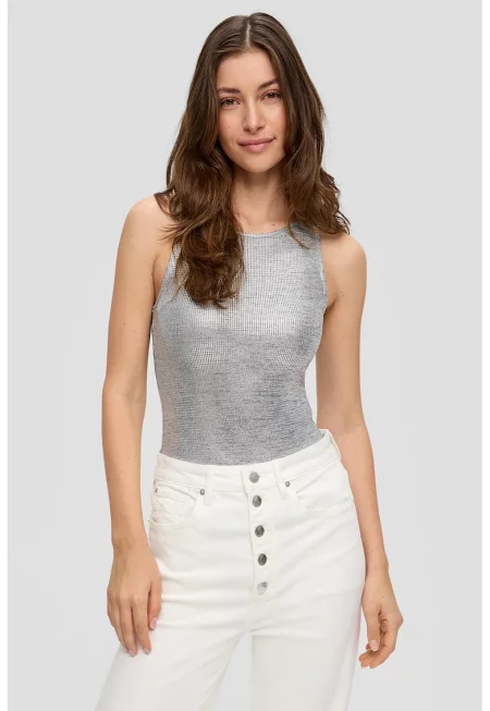 Топ тип боди с метален ефект