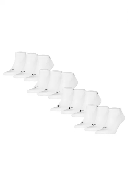 Унисекс омекотени чорапи до глезена - 12 чифта - Бял