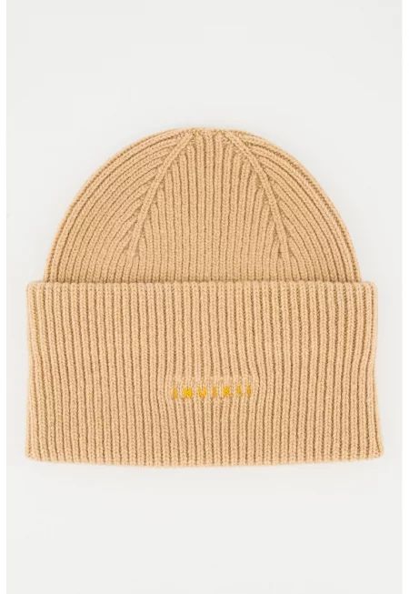 Унисекс шапка с вълна и кашмир с лого - Камел