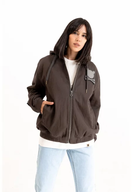 Унисекс яке бомбър с отделяща се качулка