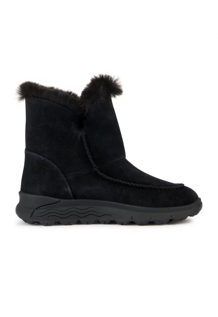 Велурени боти без закопчаване - Черен