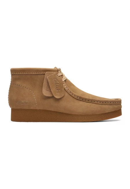 Велурени боти Wallabees с връзки - Карамел