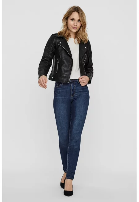 Яке от еко кожа - Черен