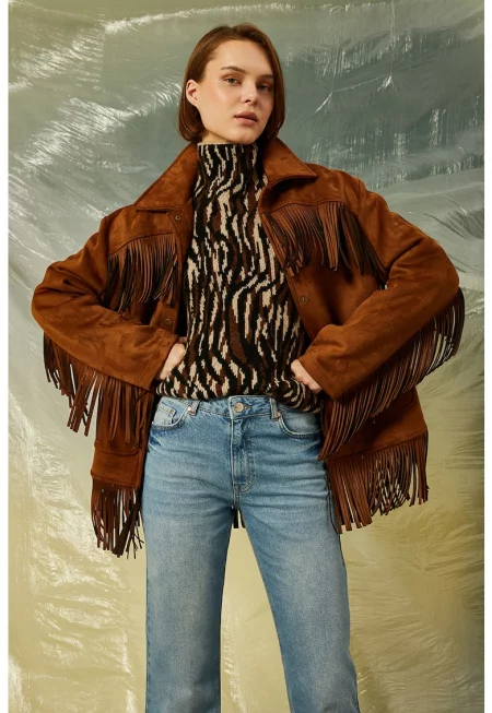 Яке от еко велур с ресни