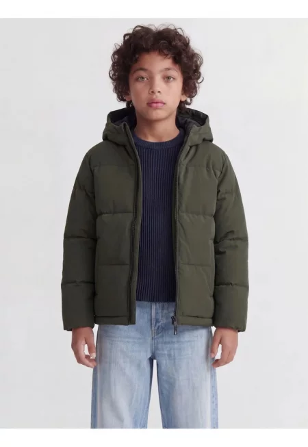 Яке за момчета - PUFFER - с качулка - Regular fit - JJGALAXY - Тъмнозелен - Тъмнозелен