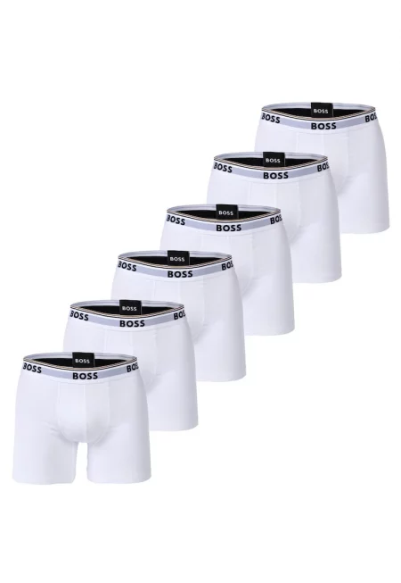 Боксерки с лого - 6 чифта - Бял