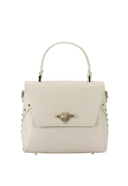 Чанта от естествена кожа  - Крем