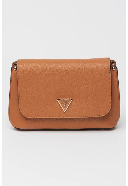 Чанта през рамо Meridian от еко кожа с капаче - Кафяв