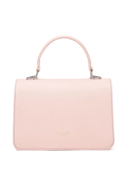 Чанта през рамо от еко кожа с лого - Розово