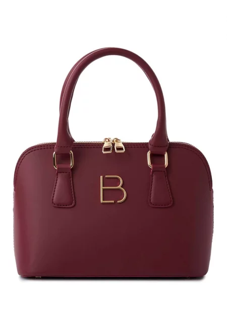 Чанта през рамо от еко кожа с метален монограм