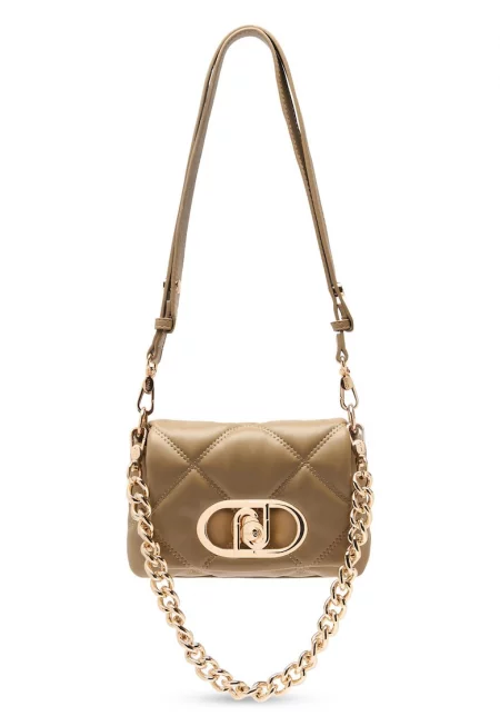 Чанта за рамо Lapuffy от еко кожа - Кафяв