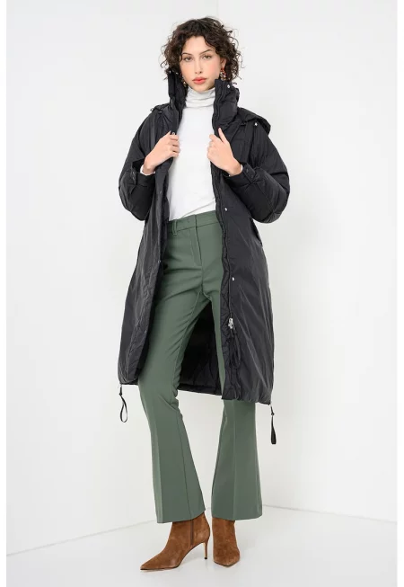 Дълго ватирано зимно яке Merano - Черен