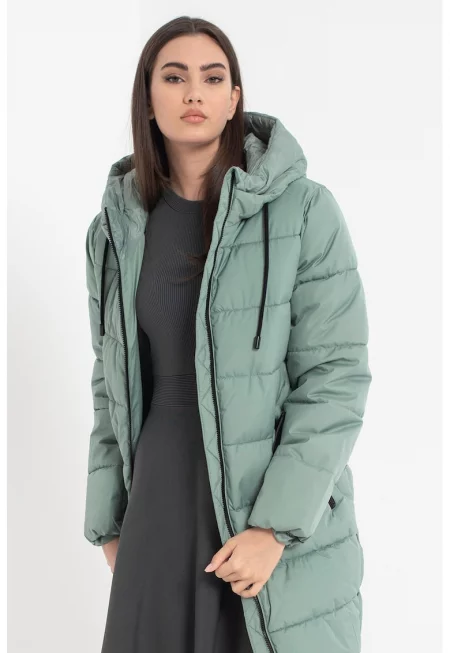 Дълго зимно яке с капитониран ефект