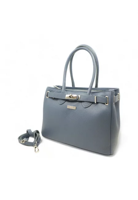 Дамска чанта Tradizione Elegante от естествена кожа - Светлосин