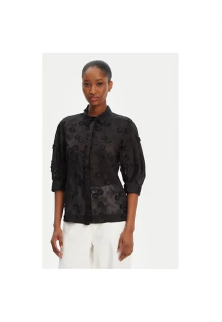 Дамска риза  252101725225 - Тенсел/Полиамид - Черна